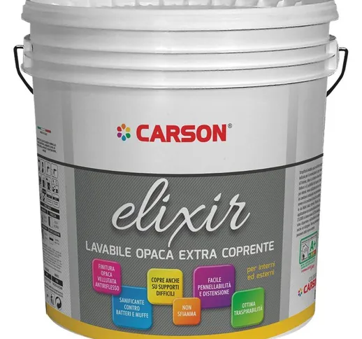 Elixir Pittura LAVABILE OPACA EXTRA COPRENTE BIANCA DA 750 ML 4 LT 14 LT Capacità secchio...