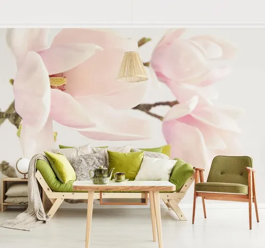  - Carta da parati adesiva fiori - Reale Magnolia Dimensione H×L: 255cm x 384cm