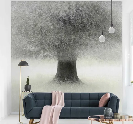 Carta da parati - Alberi idilliaci in bianco Dimensione HxL: 336cm x 336cm Materiale: Smar...