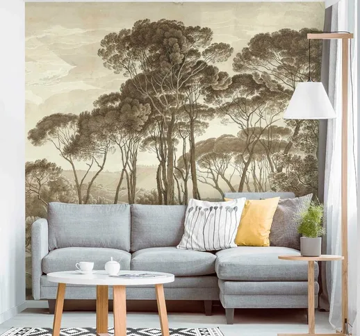 Carta da parati - Hendrik Voogd paesaggio con alberi in beige Dimensione HxL: 288cm x 288c...
