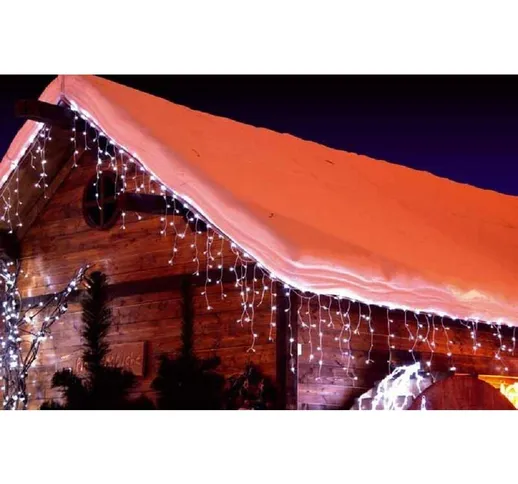 Cascata luminosa tenda di natale 150 maxi led flash bianco freddo 300x100 prolungbile 15mt...