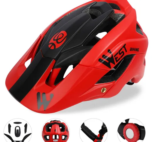 Casco da bici leggero con morbido rivestimento interno rimovibile e visiera Regolabile Uom...