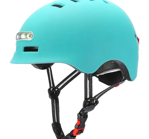 Asupermall - Casco da bicicletta per adulti Uomo Donna con luce USB ricaricabile, casco da...