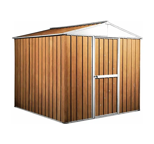 Casetta Box da Giardino in Lamiera di Acciaio Porta Utensili 275x175x215 cm Enaudi Legno