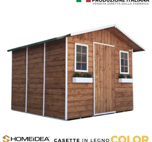 Casetta in legno color mis. 330 x 250 cm 1 porta 2 finestre | Ardesia Rossa - incluso - a...
