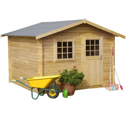 Casetta in legno da giardino 310x310 cm 10mq blockhaus 25 mm mod. LIVORNO. Ideale per prot...