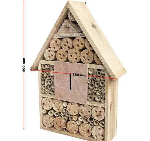 Casetta pensile per insetti 280 x 90 x 400 mm nido naturale per diverse specie d'insetti