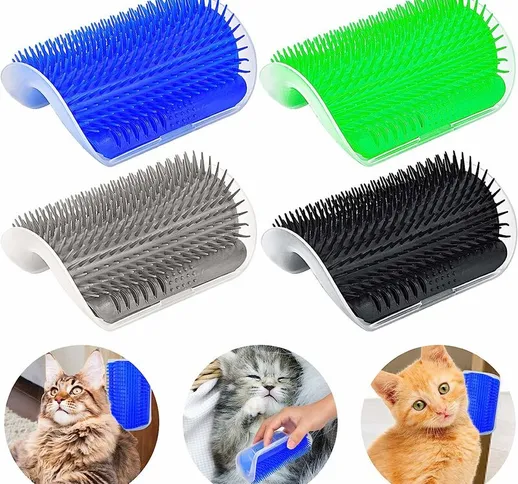 Cat Self Groomer, 4 pezzi Cat Slicker Brush aggiornato Gatti Grooming Brush Tool All-In-On...