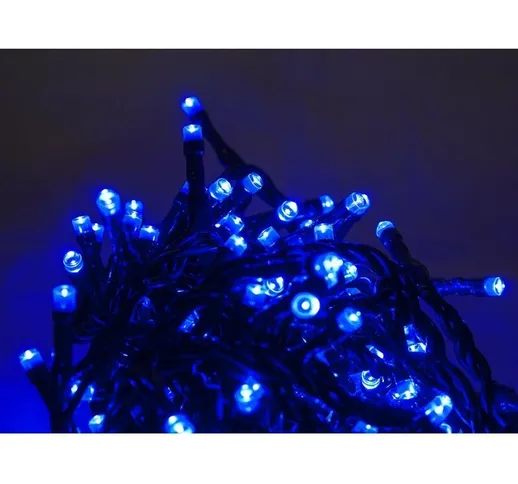 Joy Christmas - Catena Luminosa 180 LED Blu per Interno/Esterno con 8 Giochi di Luce - 487...