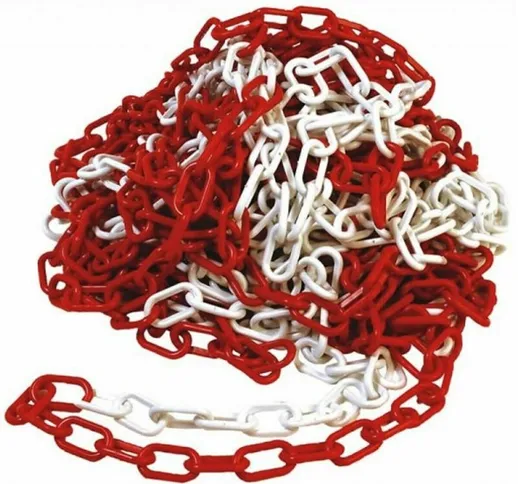  - Catena segnaletica in plastica bicolore rosso bianco pvc d 5,5 mm varie misure lunghezz...