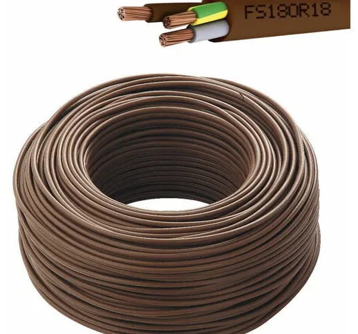 Cavo filo elettrico marrone FS18OR18 300-500V bipolare con neutro 3x2,5 mm - 10 metri