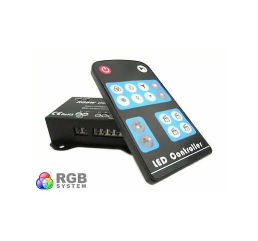 Centralina RGBW 4 Canali Controller RGB+W RGB Wireless Per Luci Striscia Bobina Led 12V 24...
