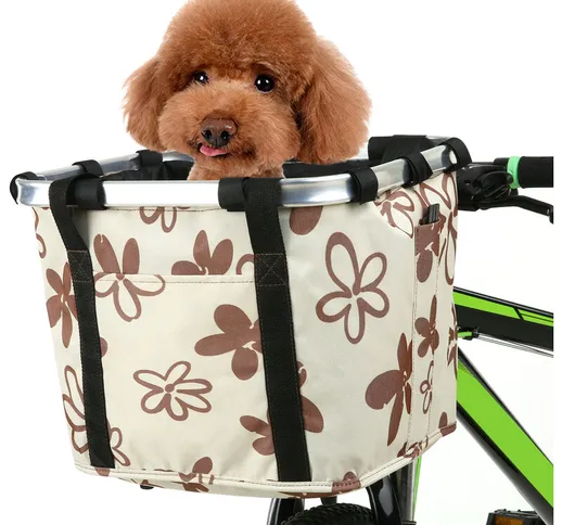 Cestino per bici pieghevole Borsa per trasportino per cani di piccola taglia stampata a fi...