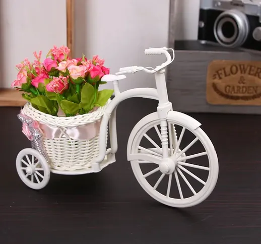 Cesto di fiori per decorazione di biciclette, nuovo design di triciclo, vaso di plastica b...