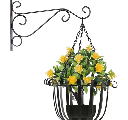 Tancyco - Cesto per fioriera da appendere, portavaso rotondo in ferro, per vasi da fiori,...