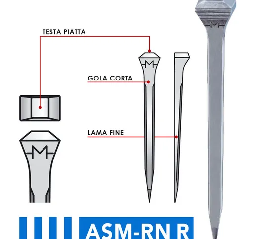 Chiodi per cavalli western ASM - RN: ASM 4.5 47,5 mm - da 250 pz - 