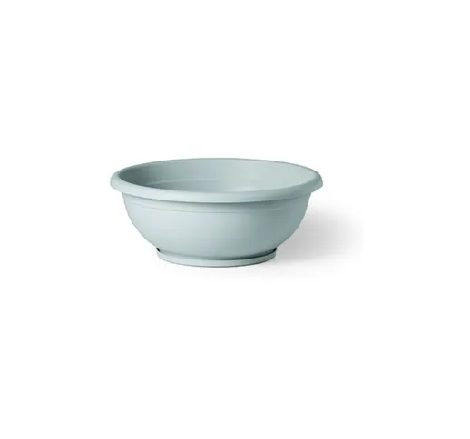 Vaso da giardino ciotola naxos in plastica 30 cm con sottovaso azzurro pastello - Azzurro...