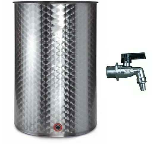 Cisterna in acciaio inox 18/10 contenitore per olio e vino fusto piano uso alimentare -150...