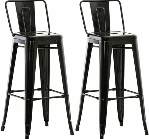  - Set 2 Sgabelli Bar in Metallo MASON Nero