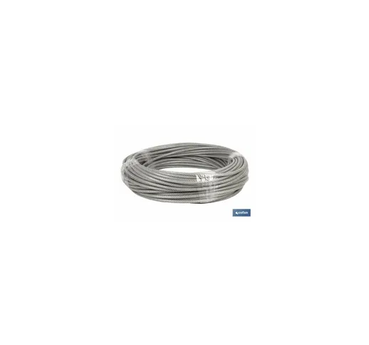 Cable acero (5mm) 3x5mm 6x7+1 plast. (50m)