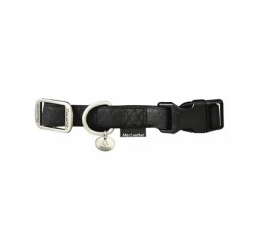 Collar in pelle nera 25mm x 48-70 cm