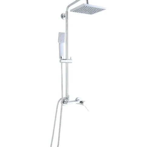 Shower Design - Colonna doccia regolabile in altezza - 119 cm - grigio - flida - Argento