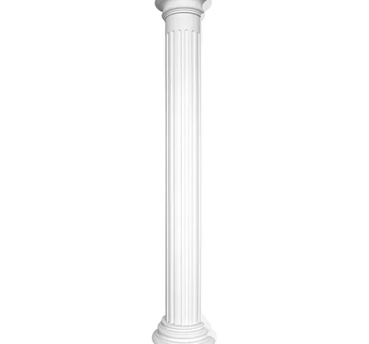 Colonne e mezze colonne rotonde scanalate stucco selezione 240mm N3324: Semicircolare, Alb...