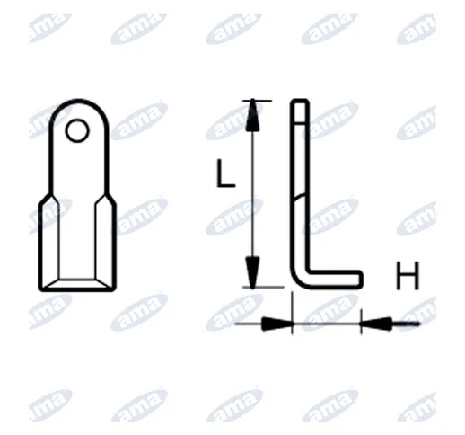  - coltello 'l' adattabile a sicma, sovema 90°LUNGO 10091