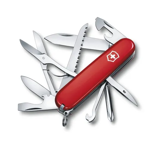 Coltello svizzero  Fieldmaster 1.4713 rosso con 15 strumenti ideale per l'uso esterno peso...