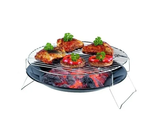  - BISTECCHIERA BARBEQUE GRILL PORTATILE A CARBONE GRIGLIA INCLUSA DIAMETRO 36 cm