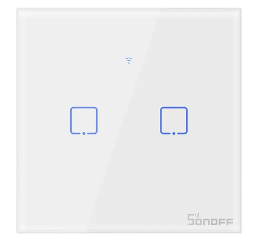 Eu Smart Switch 2 Gruppi ac 100-240V sonoff T1 Touch Control Funziona con Alexa Google Hom...