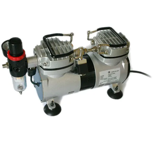 Wiltec - Compressore per aerografo AS19 0-4 bar con filtro acqua manometro riduttore press...