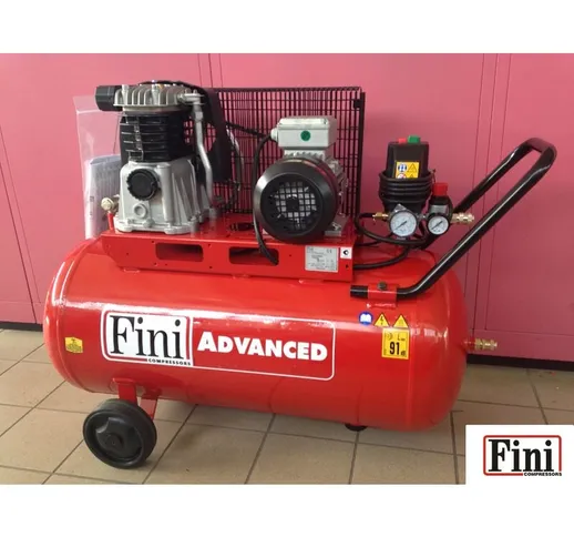 Compressore Aria Fini Traino A Cinghia 100 (90) Litri 2 Hp 1,5 Kw Trifase Mk 102