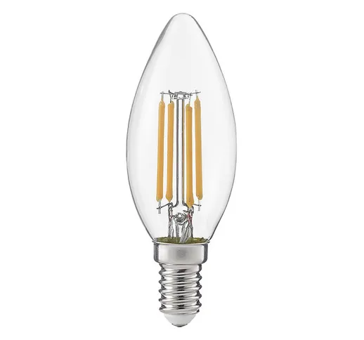 Confezione 10 lampadine gla270 e14 6w led 360° oliva vetro trasparente luce calda naturale...