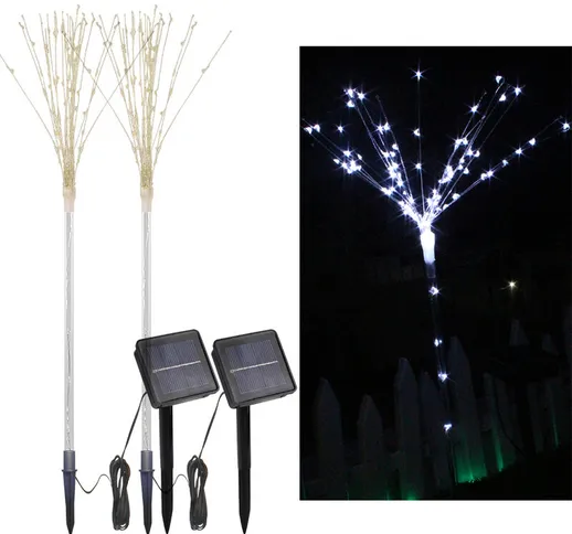 Confezione da 2 lampade ad albero con fuochi d'artificio solari con sensore di luce a 100...