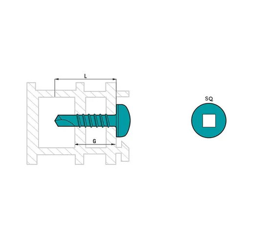 Confezione da 250 viti autoperforanti  acciaio inox/alluminio - 4,8x45 mm - SQ2 - TCQN4804...