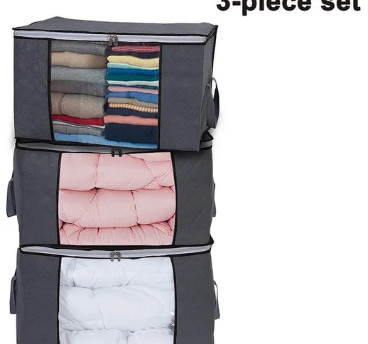 Zqyrlar - Confezione da 3 borse porta abiti, contenitori portaoggetti per coperte di grand...