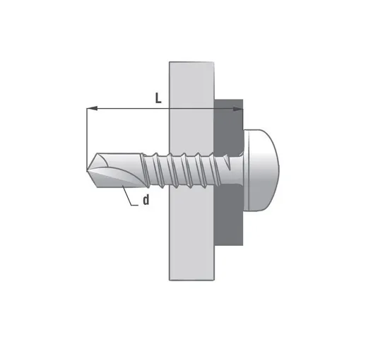 Confezione da 250 viti autoperforanti TCQ  in acciaio - 5,5 x 19 mm - SQ3 - TCQ55019