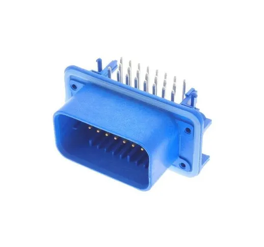 Connettore AmpSeal femmina 23 vie da circuito stampato 90° blu con pin dorati