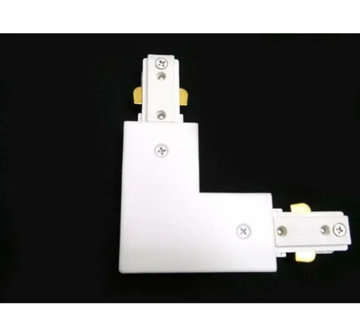 Connettore bianco angolare 90 gradi a l per binario monofase led kit 5 pezzi