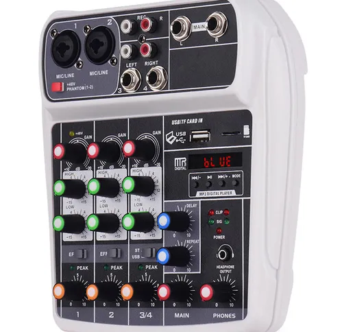 Console di missaggio compatta AI-4 Mixer audio digitale 4 canali BT MP3 Ingresso USB + 48...
