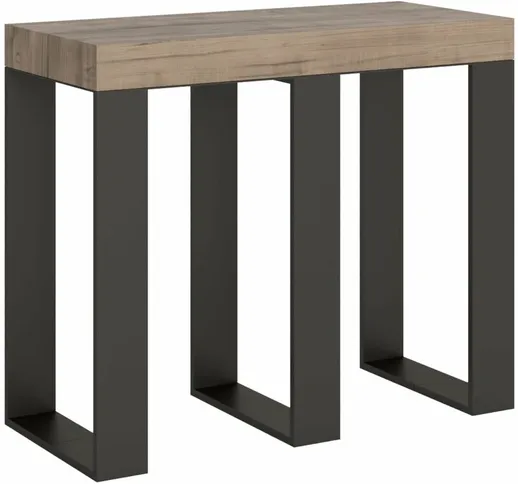Tavolo consolle Bari allungabile in legno per sala da pranzo -Allungabile fino a 196 cm /...