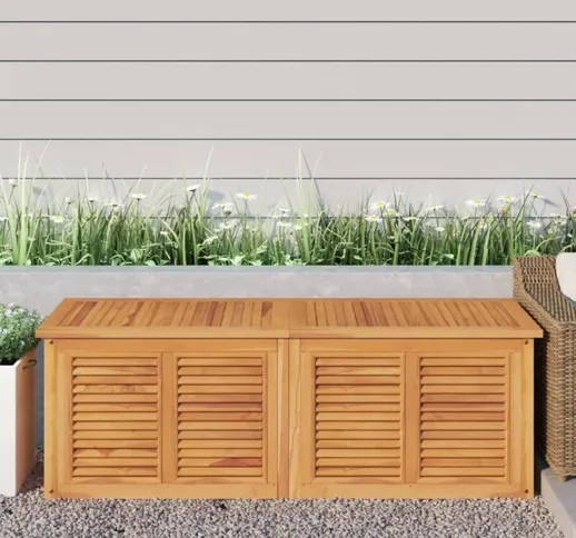 Contenitore Giardino con Borsa 150x50x53cm Legno Massello Teak