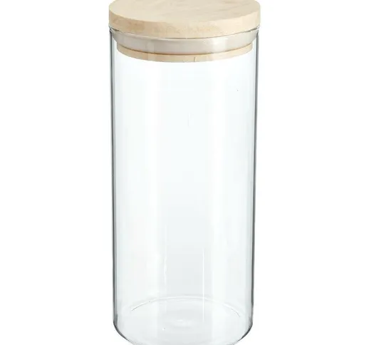 Vaso in vetro con coperchio in legno hermet 3l - vaso ermetico 1.3l, vetro, legno, dimensi...