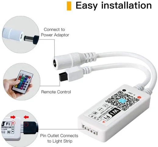 Controller per strisce controller LED Smart WiFi per controller strisce LED RGB 5050/3528...