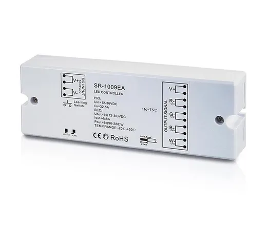 Controllore pmw rgb / rgbw Dimmer - 12-36V dc (4 canali, 8A/canale) - Ricevitore rf