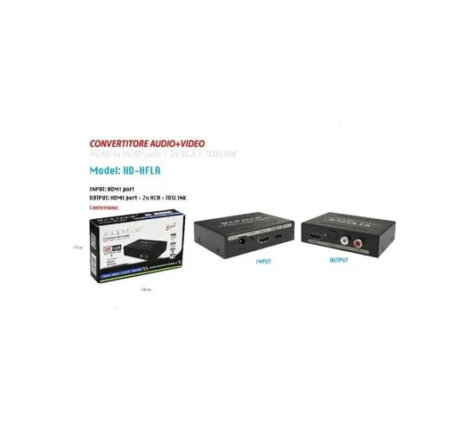 Convertitore Estrattore Hdmi Audio Video 4K Hdmi 2X Rca Toslink Maxtech Hd-Hflr