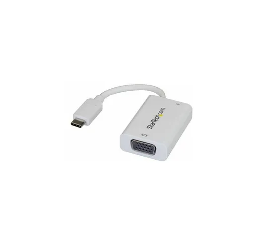 Com Adattatore video usb-c a vga con Power Delivery - 60W - Bianco - 