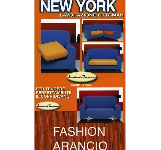 COPRIDIVANO NEW YORK FASHION ARANCIO made in Italy Divano 2/3 posti cm. 110-170