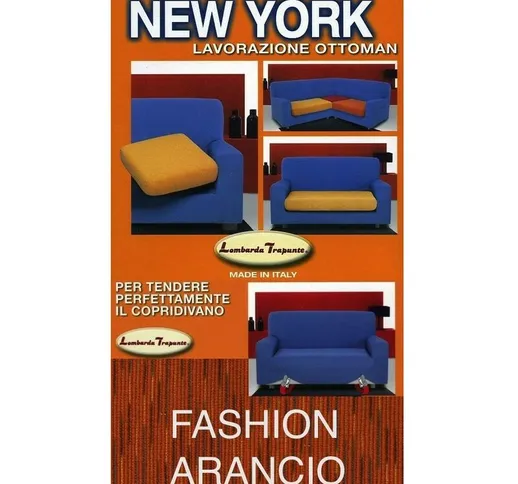 COPRIDIVANO NEW YORK FASHION ARANCIO made in Italy Divano 3/4 posti cm. 160-230